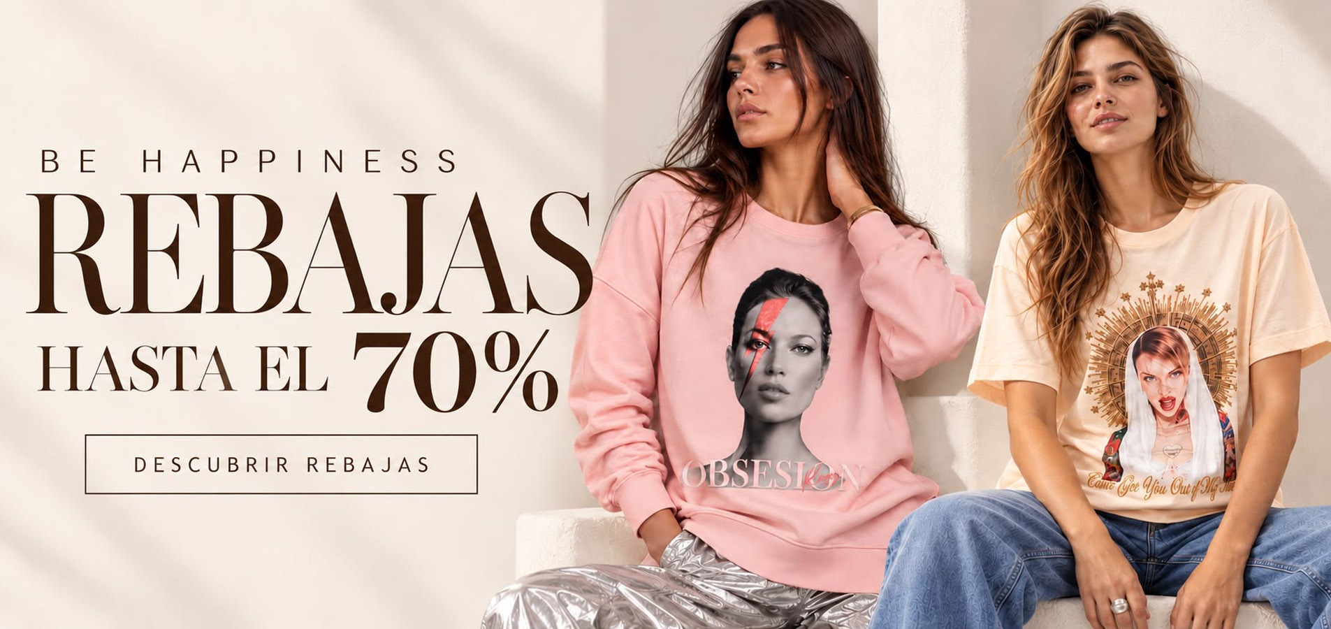 CAMISETAS CHICA BE HAPPINESS